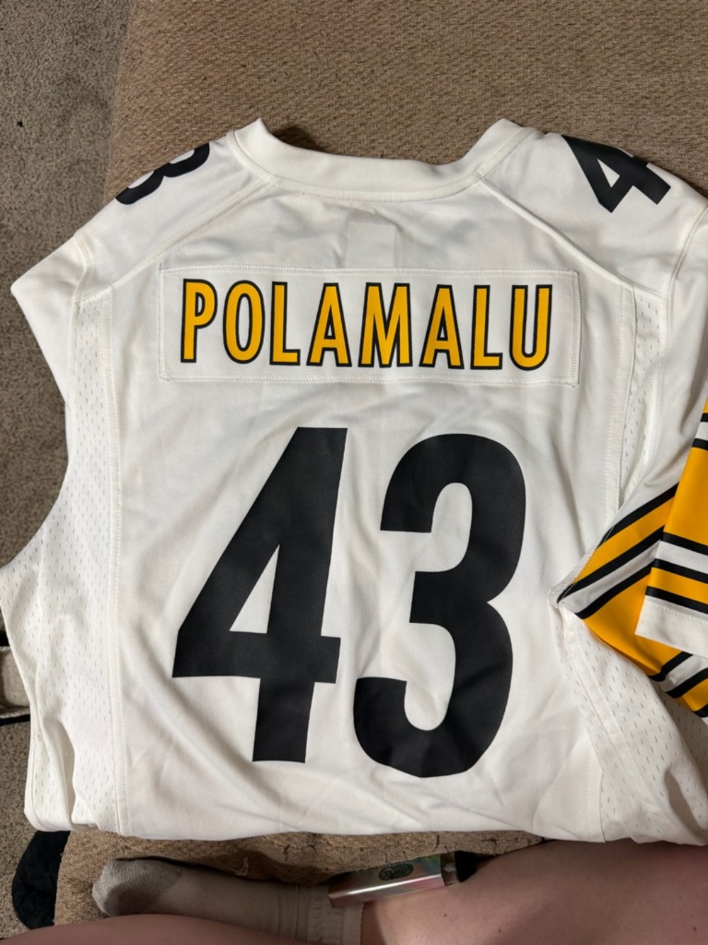 NFL White and Black On-Field Jersey Interior Tag